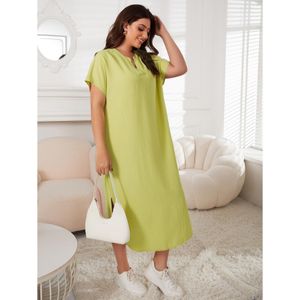 大きなサイズのドレススプリングと夏の長袖ゆるい固形色レディース服