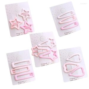 Hair Accessories Pink Clips Star Heart No Slip Metal Barrettes Hairpins With Different Shapes For Baby Girls