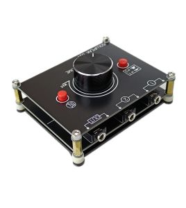 Förstärkare 2way Stereo Audio Source Switch 3.5mm AUX 1/8 Switcher Signal Ingångsväljare Splitter Box med linjevolymkontroll Knob