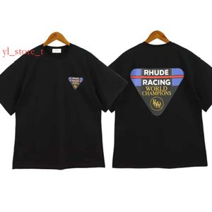 Rhude T Shirt Summer American High Street Coconut Palm Truck Truck Męs