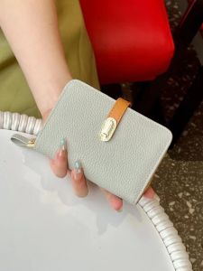 Wallets Highlooking soft leather folding wallet multicard position new genuine leather short purse women purse 2023
