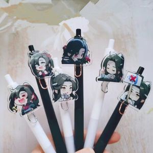 アニメMO Dao Zu Shi Cartoon Gel Pen Lan Wangji Wei Wuxianかわいいブラックインクニュートラルライティングステーショナリーオフィス用品