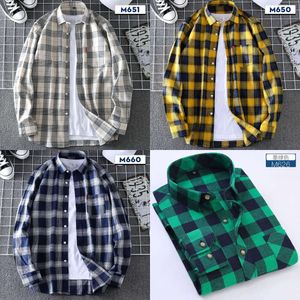 Shirt, Checkered Long Sleeved Autumn Business Casual Matte Top, Simple and Trendy, Can Be Worn Externally, Men's Shirt