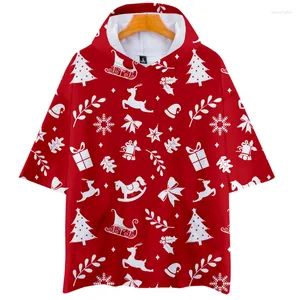 Женские футболки для рождественской рубашки 3D-печать футболки с капюшонами Женщины/мужчины Летняя футболка с коротким рукавом 2024