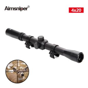 Scopes Aimsniper 4x20 Hunting Crosshair Riflescope Тактическая оптическая рефлекторная винтовка Прицел Телескопический прицел.