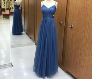 Vestidos de festa espaguete de pescoço em vil de gola longa com bolsos A-line Andle Floor Corset Vestido formal para mulheres