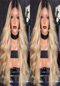 150 Density Human Hair Full Lace Wigs Wavy Ombre 1b 613 Color Brazilian Remy Long Hair Wigs1523317