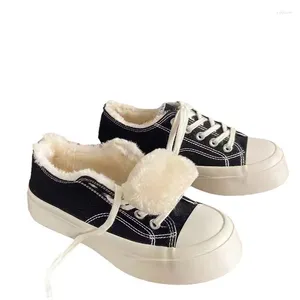 Sapatos casuais inverno pequeno lã de moda branca fêmeas femininas macus de espessura sola versátil dois algodão Cute Cabeça Big Cabeça macia Tela