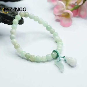 Kedja naturliga a varor jadeite armband grön kalebass jade armband hand-snidade avancerade modesmycken lyckliga charm för män och kvinnor y240420