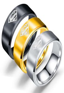 Desenho animado accsori manchas Men039s Superman Titanium Steel ring5767719