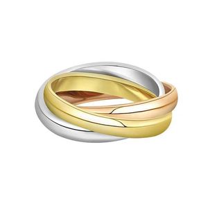 Designer Popular Carter Three Ring 18k Rose Gold Simple and Cool Style Unique Fashion Design Personalized Index Finger Couple