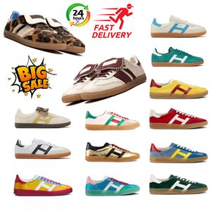 2024 Designer Fashion Casual Shoes Leopard Print Wales Bonner Vintage Trainer Sneakers Non-Slip Outdoor Leather Friction Resistance Shoes With Box Siez 36-45