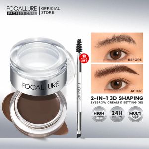 Enhancers FOCALLURE 2 In 1 Eyebrow Pomade Gel Wax Makeup Waterproof Long Lasting 3 Colors Eyebrow Enhancer Cream Cosmetics With Brush
