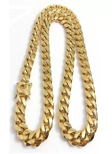Designers colares cubanos Cadeias de ouro Cadeias de ouro Gold Miami Cubra de corrente Chain Chain Men Men Hip Hop Stainless Steel Jewelry Colares