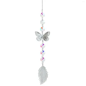 Estatuetas decorativas Butterfly/Angel Holding Crystals Wind Chime Festive Ambient Chimes for Party Patio Backyard Car Home