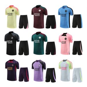 Kids Tracksuit 2023 24 Psges Paris Sportswear Training Suit Short Sleeved Suit Soccer Jersey Kit 유니폼 Chandal 성인 스웨터 스웨터 세트 남자