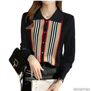 Woman Printed Silk Shirts Designer Striped Button Up Satin Shirt Long Sleeve Autumn Winter Lapel Runway Blouses 2023 Office Ladies Casual Versatile Formal Tops