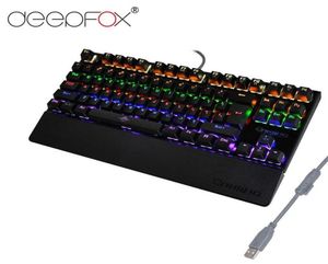 Deepfox Mechanical Gaming Keyboard 87 Keys Blue Switch Illuminate Backlight Backbellit Antighosting LED Keyboard Wrist Pro Gamer Y082783715