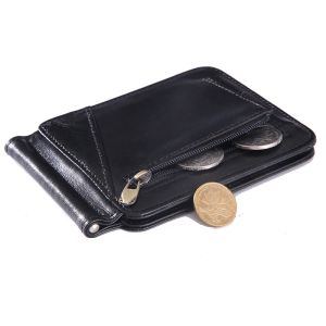 Clips Männer Brieftasche RFID Blockieren 2022 Neue Leder Geldclip Metall Wallet Männer dünne Billfold gefaltete Klammer für Geld Kredit Bargeld Clips