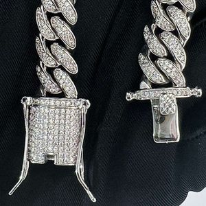 Hiphop pulsera vvsmoissanite drobna biżuteria kubańska bransoletka ogniwa srebra srebra