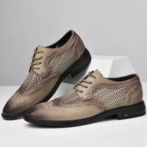 Casual Shoes Handmade Men Oxford Brogue Genuine Leather Footwear Business Sneakers Wedding Dress