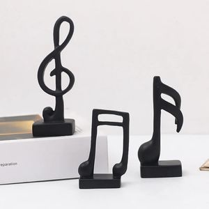 3 pezzi/set di resine Musical Note Miniature Figurine Nordic Art Interior Object Home Tabletop decorazioni Accessori Modello Prop 240416