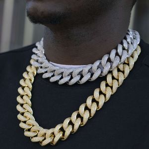 Classic 25mm Big Chain Necklace Hip Hop Iced Fully Moissanite Diamond 925 Silver Jewelry Cuban Link