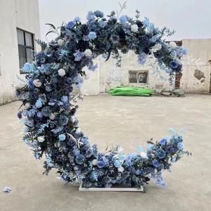 Dekorativa blommor Spr Artificial Plants Flower 2Meter Moon Design Arrangement Reception Stage Mandap Wedding Arch Gate