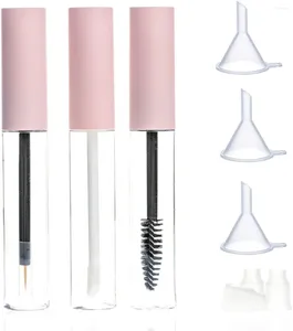 Storage Bottles 1.5ml/5ml/10ml Protable Empty Pink Mascara Tube Eyeliner And Lip Gloss DIY Refillable Sample Bottle Cosmetic Container