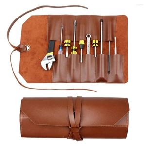 Storage Bags Leather Tool Bag Case Roll Pouch Organizer Holder Wrench Screwdriver Pliers Pocket