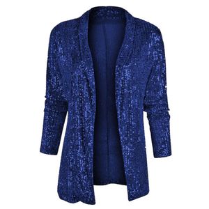 2024新しいスプリングスパンコール長袖の気質途中の小さなスーツと女性のためのラペル色のジャケット