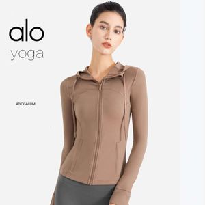 Desginer Yoga Jacket Top Shirt Clothe Short Woman Hoodie High Elasticity Mesh Coat Spring och Autumn Quick Torking Slim Fit Long Naken Sports for Women