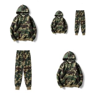 Hoodie Camouflage Pants Set, Trendy Brand Youth Loose Hooded Long Sleeved Men's and Women's Par's Outerwear
