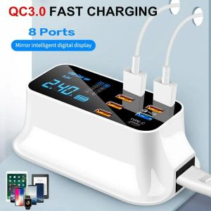 Hubs QC 3.0 Carica rapida 8 Porta USB Tipo C Desktop Dock Dock Display LCD