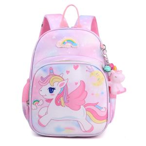 Sacchetti nuovo zaino unicorno per ragazze cartone animato Pink Princess School Borse Kids Scheds Kindergarten BookBag Mochila 2022 Borse per ragazze