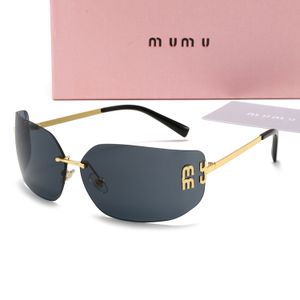 Principais óculos de sol, homens homens óculos de moda personalidade de luxo de luxo de grandes dimensões M Letra M Móia Sem Estrutura Versátil Óculos da moda óculos 7 Cor opcional