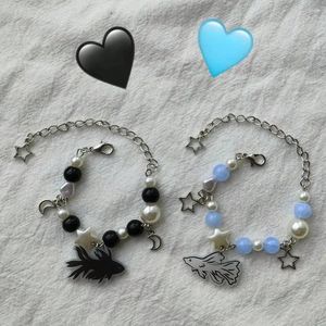 Strand sommar svartvit tropisk fiskhänge handgjorda pärlor armband för män kvinnor coola y2k smycken flickor vänskap par gåva