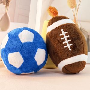 Großhandel Pet Plüschspielzeughund nagen Stimmzähne mahlen Fußball Tennis Rugby Interactive Welpen Training Spielzeug