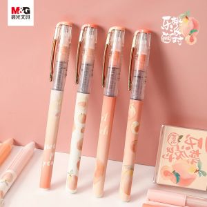 PENS 4PCS/SET MG Pfirsichparty Limited Gel Pen 0,5 mm Nadel Nib Schwarzer Stiftschule Büro Schreiben Schreibwarenbedarf