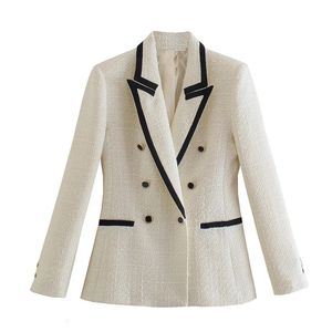 Frauen hochwertige Mode doppelt bastelte Casual Blazer 240407