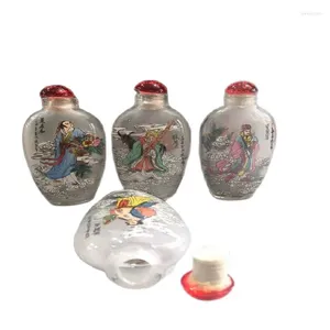 装飾的な置物中国のユニークな古い北京ペインティングスナッフボトル内の塗装済み4つの組み合わせ8つの不滅のキャラクターパターン