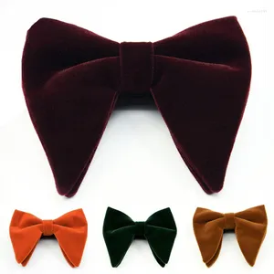 Bow Ties Fashion Velvet Big Bowties Kadınlar Erkek Damat Düğün Tie Cravat Aksesuarlar Partisi