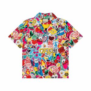 2024 Дизайнерская мода гавайские буквы переплетенные мужская пляжная рубашка. Случайный мужской летний размер с коротким рукавом M-3XL #A4