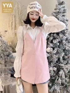 Women's Vests Real Sheepskin Sleeveless Jacket Women Spring Slim Fit Genuine Leather Vest Single Button Spaghetti Strap Fashion Waistcoat