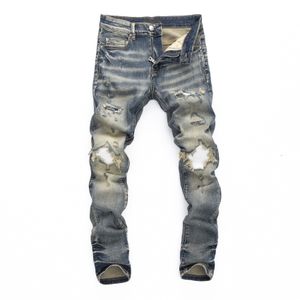 Designer Jeans Mens Top Quality Letter Embroidery Denim Pant Squ Hiking Pant Ripped Hip hop High Street Brand Motorcycle Embroidery Close Fitting Slim Pencil Pants