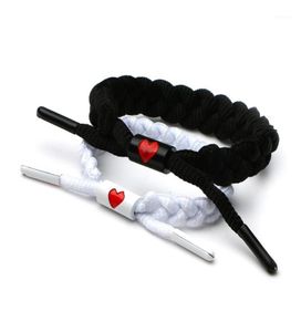 Andra armband mode Rastaclat Shoelace Knit Par Girlfriend Valentines Day Gift Black and White Love Compile Catenary16941121