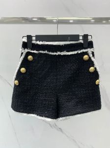 Kvinnors shorts högkvalitativ sommar lyxig lapptäcke tweed byxor för kvinnliga 2024 DDXGZ2 4.05