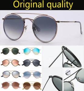 SteamPunk Vintage Round Metal Style double bridge Sunglasses Eyewear uv400 glass Lens flash Sun Glasses Oculos De Sol 36471662622