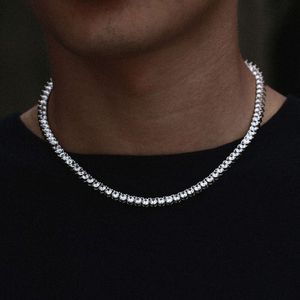 Hip -Hop -Kette Hersteller aus Tenniskette Silber 925 3 mm 4 mm 5 mm Herren Diamant Gold Pass Moissanit Tenniskette Halskette