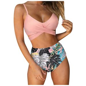 Womens Striped Printing Padded Push Up 2 Piece Bikini Sets Swimsuits Beachweart 240416